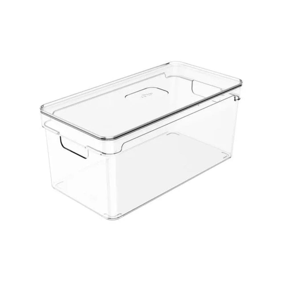Organizador Clear com tampa 30x15x13cm Natural - Ou