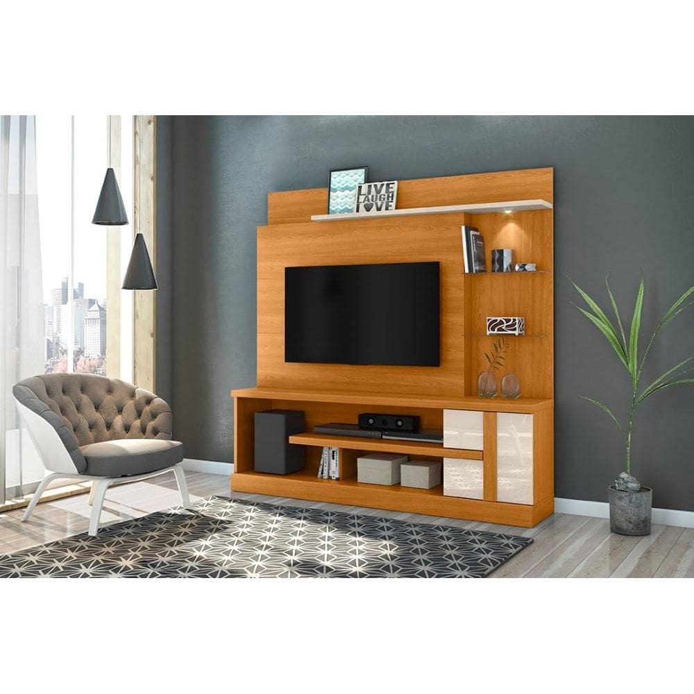 Home Theater Alan para TV de até 55 polegadas - Cinamomo / Off White - Madetec