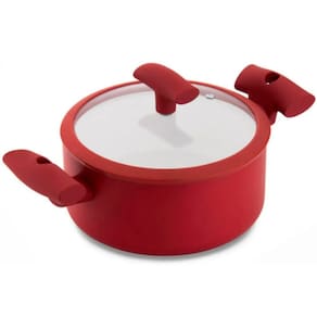 Caçarola Hercules Redonda Antiaderente Ceramica Indução Vermelha 24x10 4,5L
