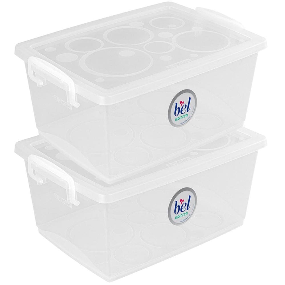 Kit 2 Caixa Organizadora Tampa Com Trava 400Ml Mini Ordene