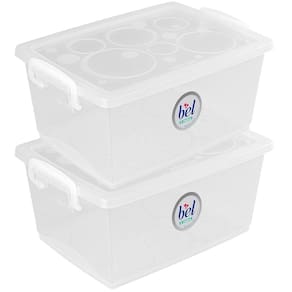 Kit 2 Caixa Organizadora Tampa Com Trava 400Ml Mini Ordene
