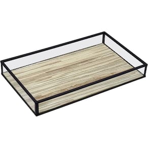 Bandeja Decorativa Para Servir Lavabo Home&co Vidro 3x15x25cm Bege