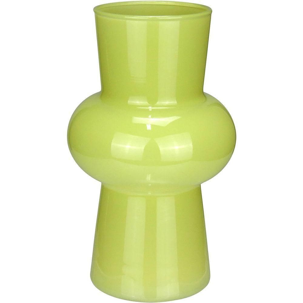 Vaso Decorativo Enfeite Casa Eclipse Home&co Leitoso Vidro 20x12x12cm Verde