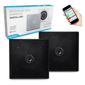 Kit Arandela 6" Leson 2lsquadpt 70w Rms Quadrada Preta - Par - 2