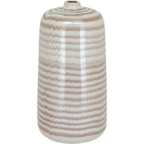 Vaso Decorativo Enfeite Casa Cerâmica 27x14x14cm Creme