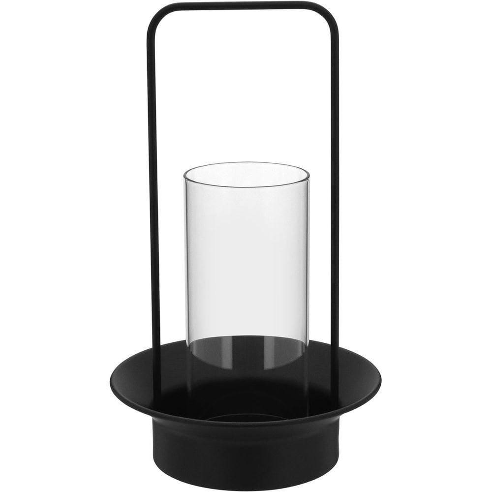 Castiçal Porta Vela Metal 32x19x19cm Preto