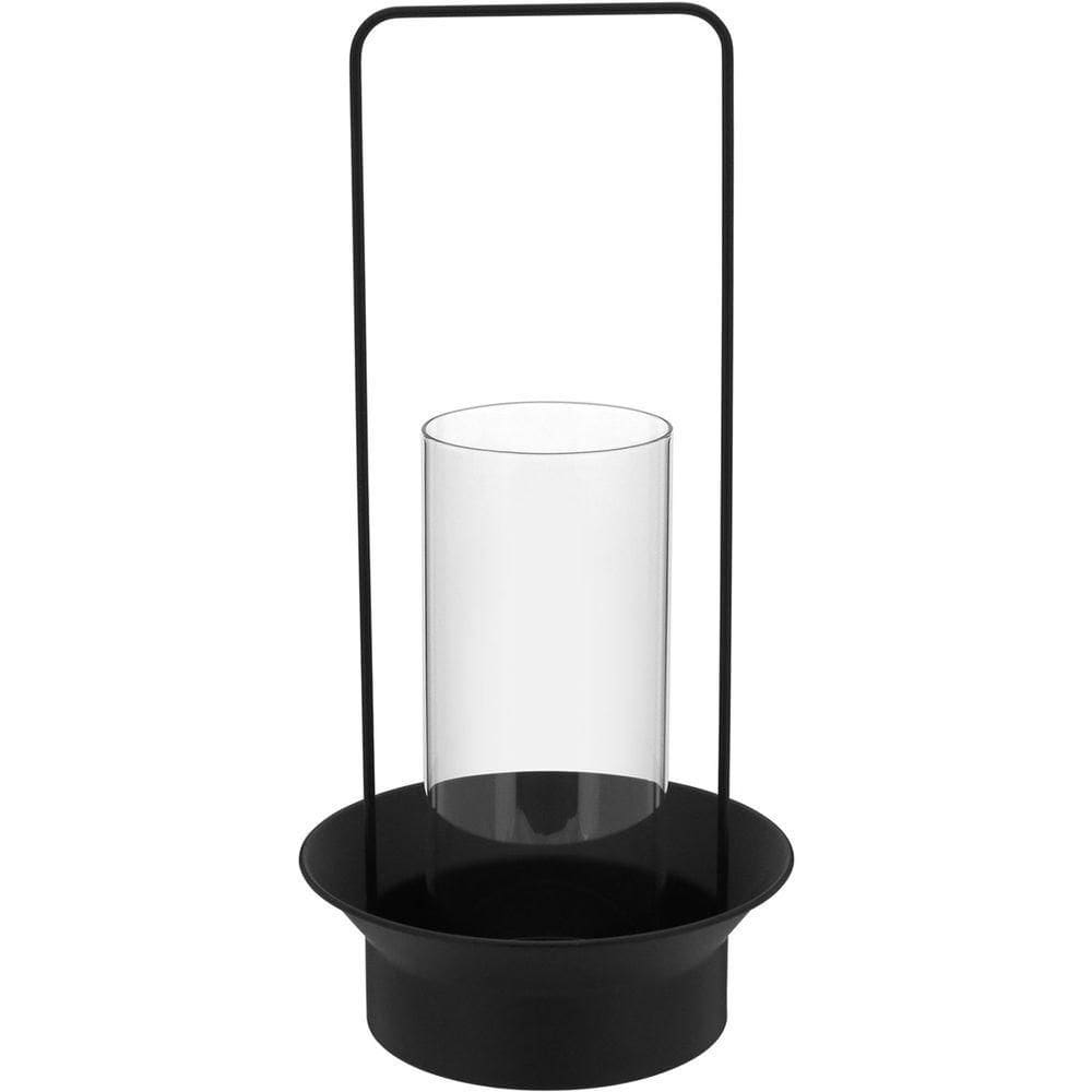 Castiçal Porta Vela Metal 50x25x25cm Preto