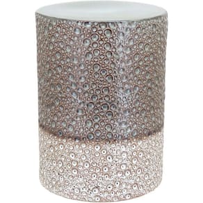 Banqueta Cerâmica 47x34x34cm Bege Jardim Banco Decorativo Garden