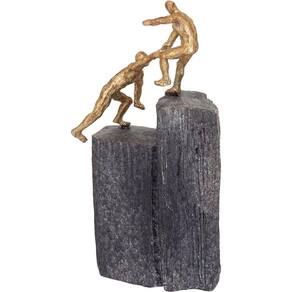 Escultura Decorativa Estátua Enfeite Resina 31x16x8 Dourado