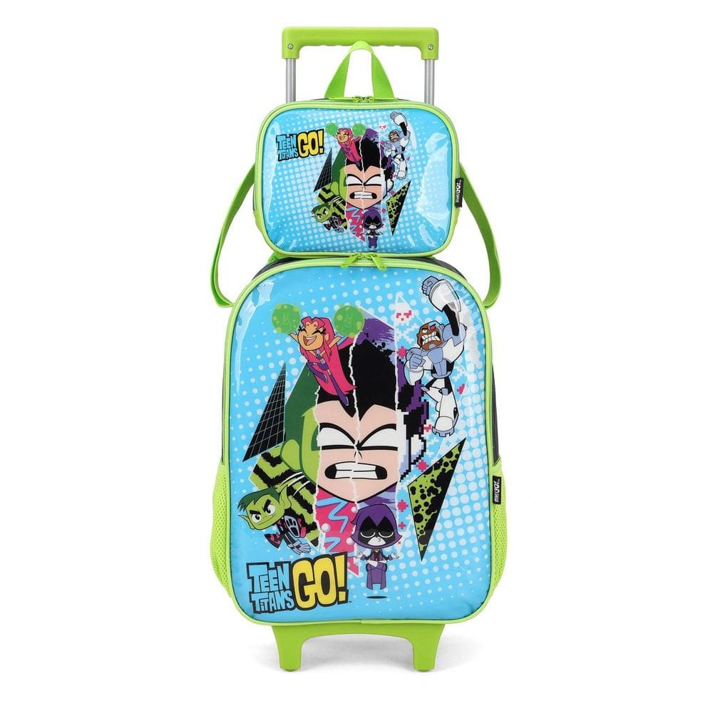 Kit Mochila Rodas Lancheira Infantil Jovens Titans Ic39702Tg