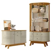 Aparador para Sala Buffet Monza e Cristaleira Moss Cumaru Opala – Madetec