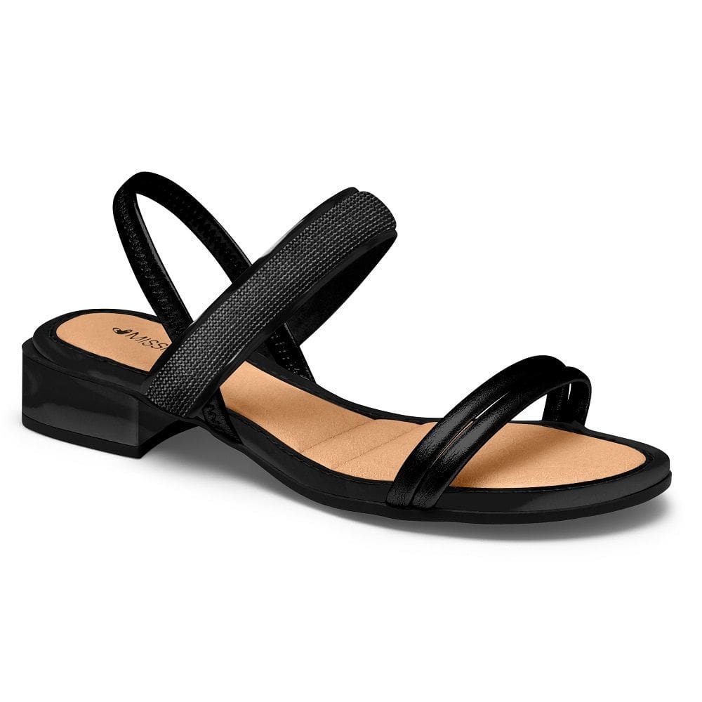 Sandália Salto Baixo Mississipi MB112 Feminina - Preta