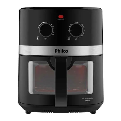 imagem-Fritadeira Air Fryer Philco PAF90 | 1800W, 9 Litros, Redstone, Preto - 220V