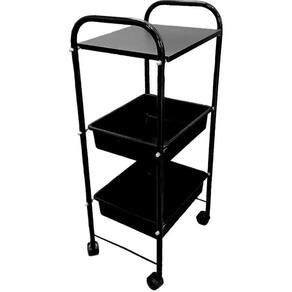 Carrinho Porta Esmalte Auxiliar Manicure 2 Bandejas