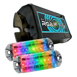Kit Strobo Automotivo AJK Lite Rítmico + 2 Faróis RGB 3W