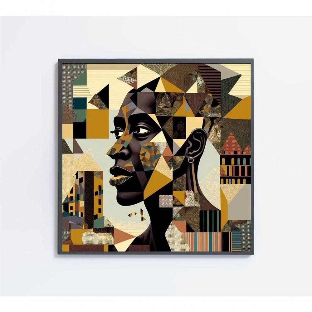 Quadro Decorativo Ilustração Afro Medidas 80x80 Cm Tipo De Impressão Adesivo Fotográfico