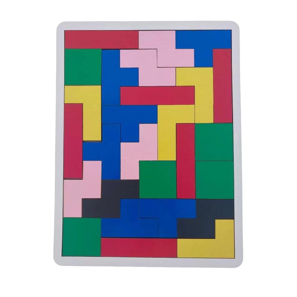 Jogo Tetris de Madeira 27 Peças - Coordenação Motora