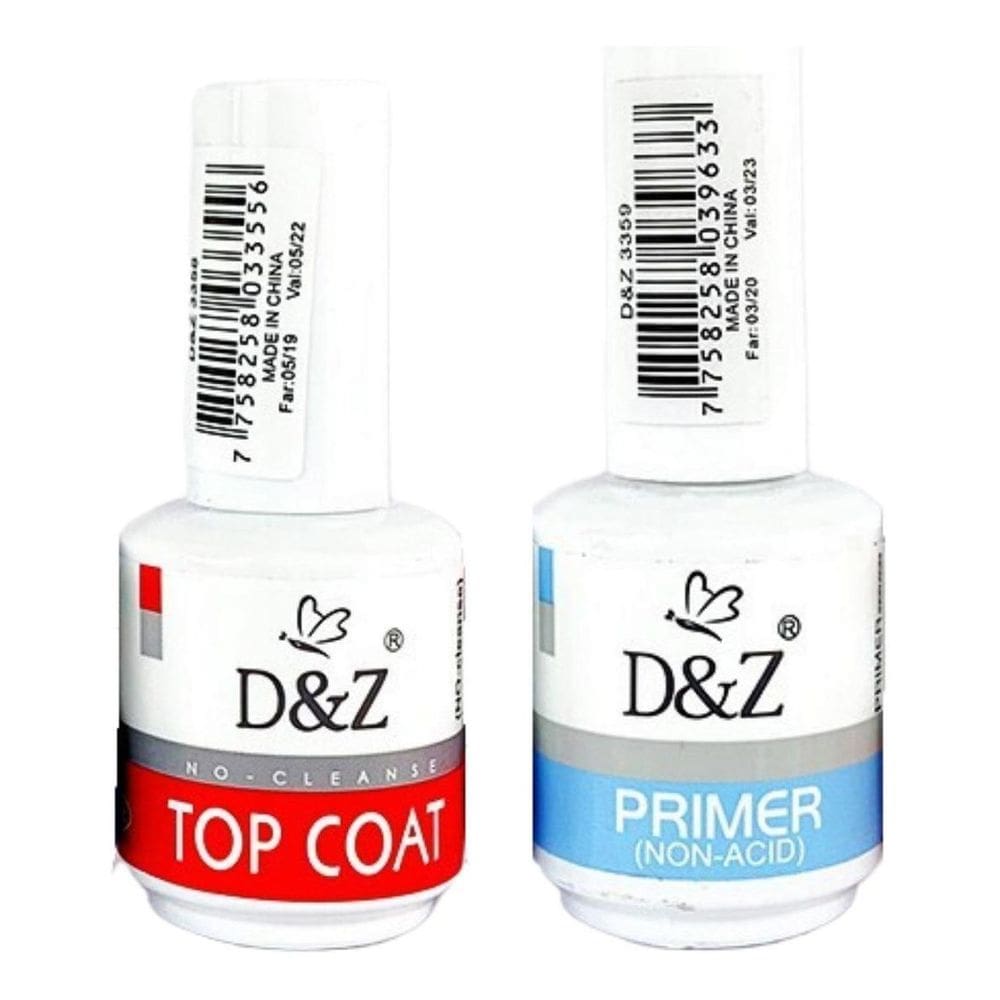 Kit Top Coat + Primer D&Z Unhas Gel Blindagem Dz Alongamento