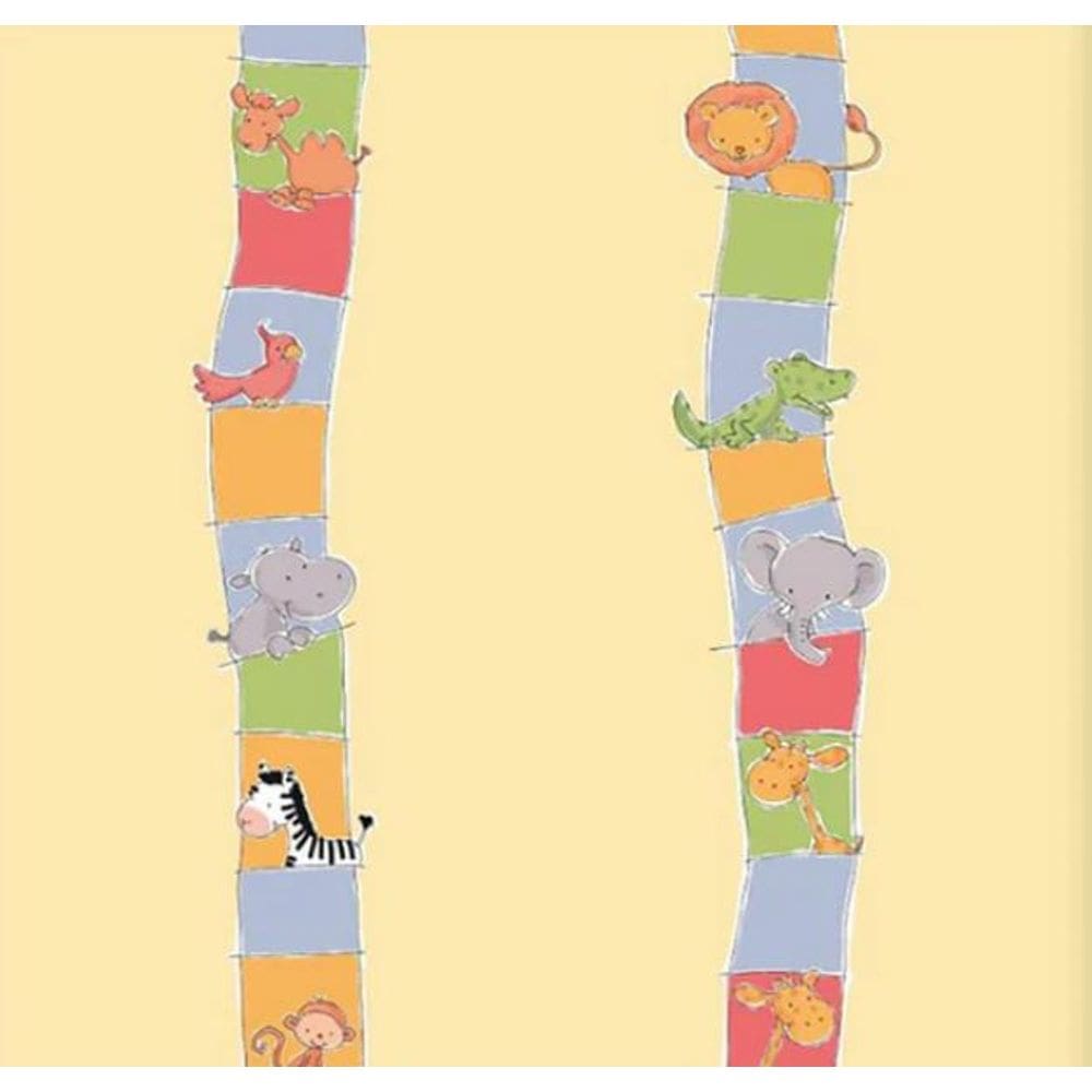 Papel de Parede Safari Friends Infantil Colorido SF6207
