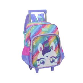 Mochila de Rodinhas Lilás Unicórnio Luxcel Up4you 43x31x16cm