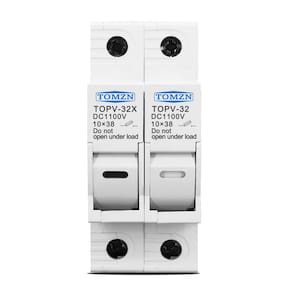 Porta Fusivel 2 Polos Para Sistema Solar 10x38mm PV 1000V DC/CC