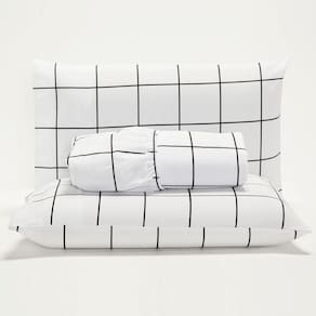 Conjunto Lencol Casal Queen Size Aisha 100% Algodão Extra