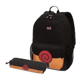 Mochila De Costas Naruto Uzumaki Escolar Com Estojo Infantil