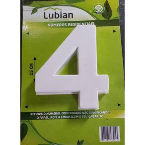 Numeral Quatro De Plástico Alta Resistência 10Cm Abs Branco