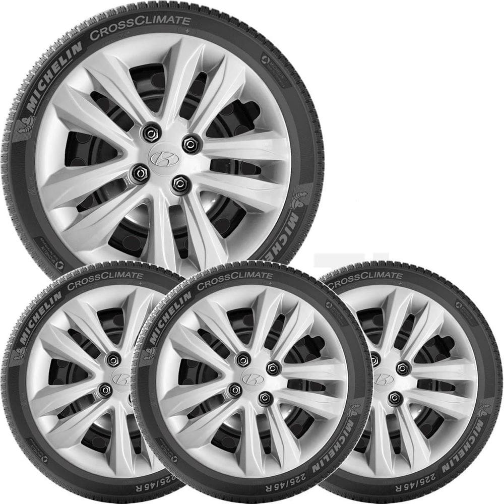 4X Calota Hb20 Hb20S Aro 14 Emblema Em Alto Relevo 191Cb