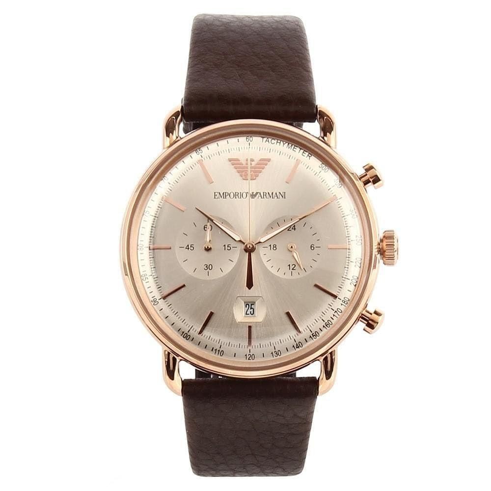 Relógio Empório Armani Classic Aviator Marrom Ar11106