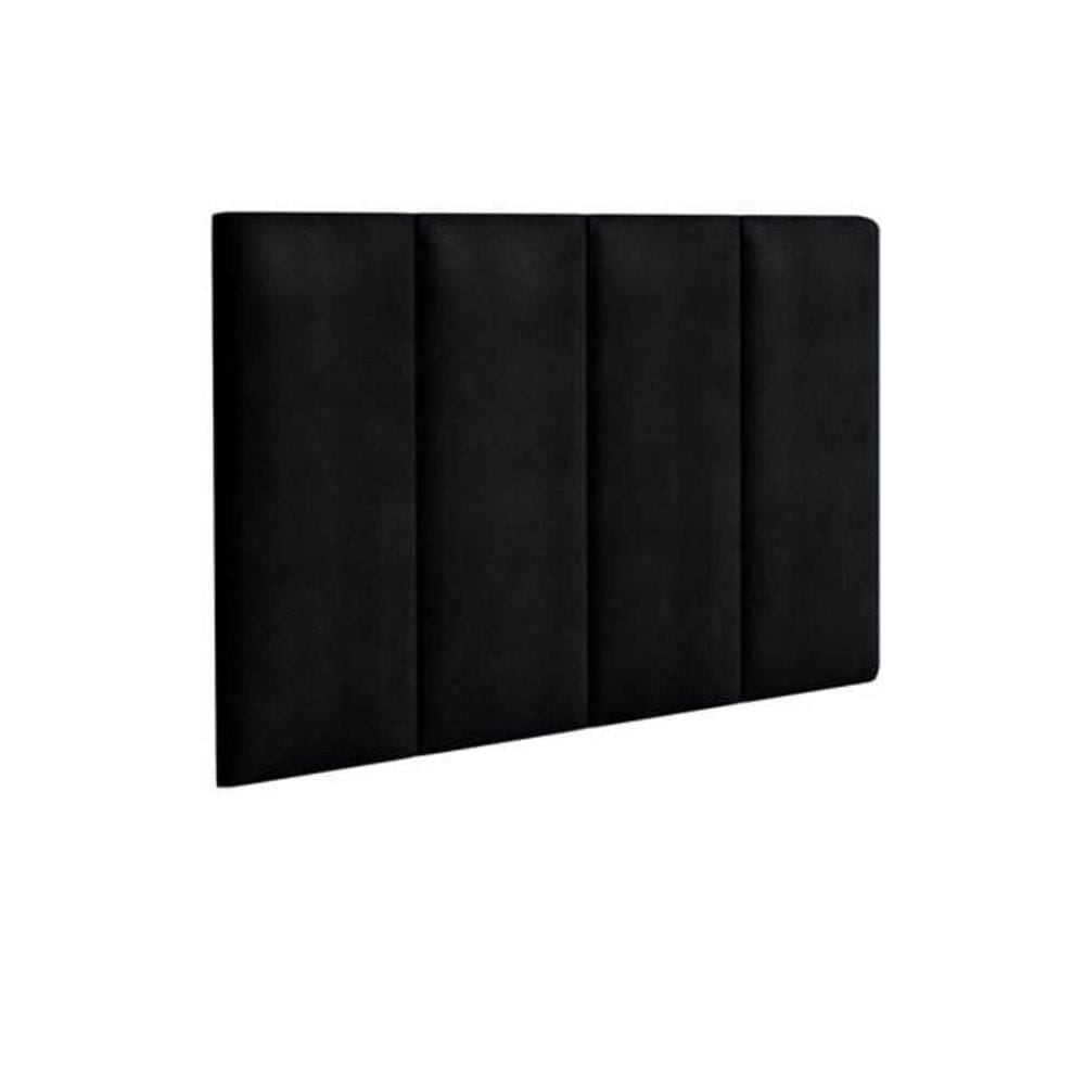 Cabeceira Preto Sued Estofada Solteiro 0,90Cm Pérola Quarto