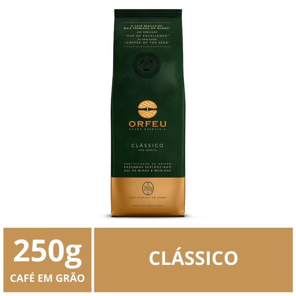 Café Em Grão, 250G, Orfeu, Clássico