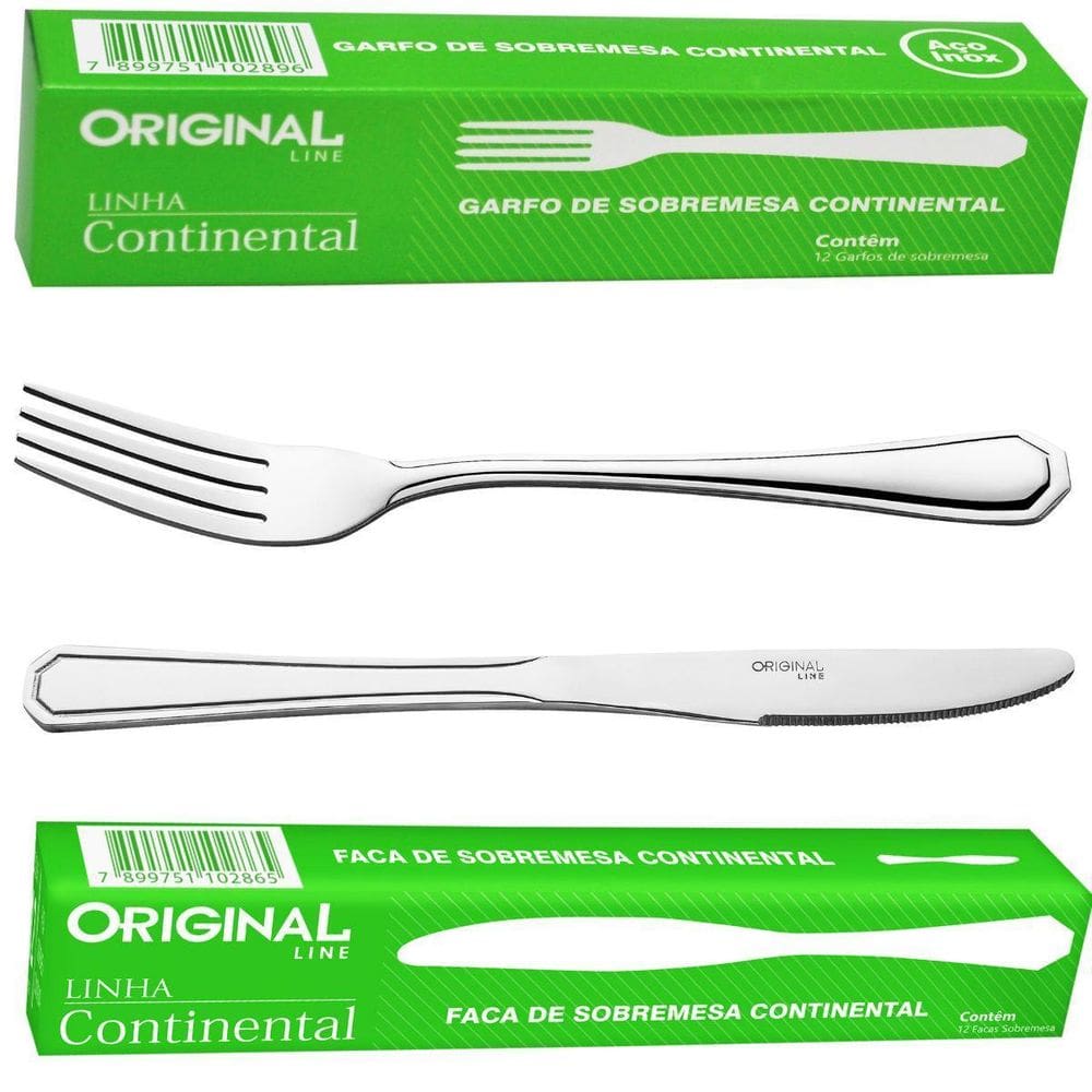 Jogo Garfo Faca Inox 48 Pecas Bar/Restaurante Sobremesa