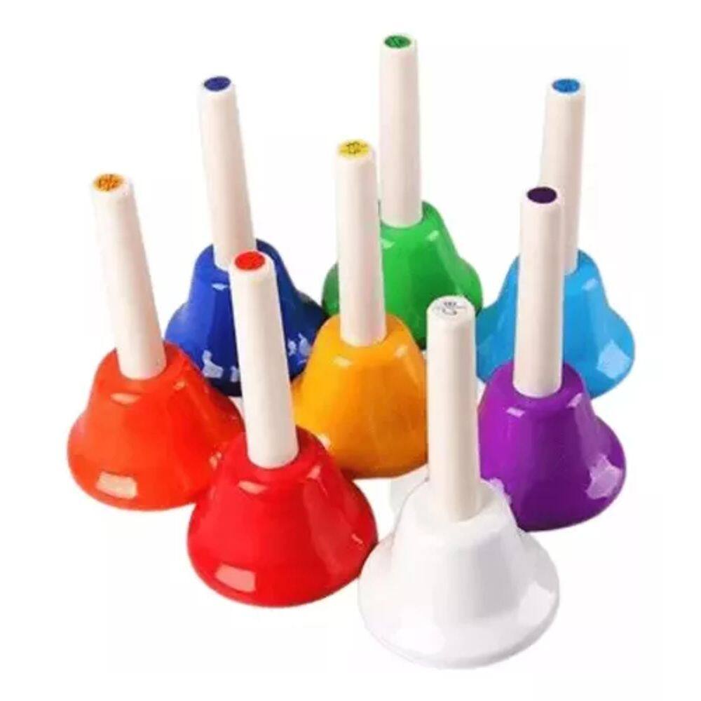 Vibratom - Mini Sinos afinados coloridos c/ cabo 8 peças