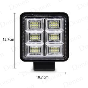 Farol Auxiliar De Led Com Função Estrobo Quadrado 144W 12V/24V