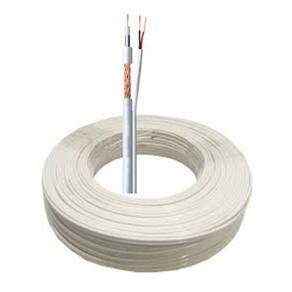 Cabo Coaxial Cftv Flexível 4Mm Bipolar 2 Vias 80% Malha 100M