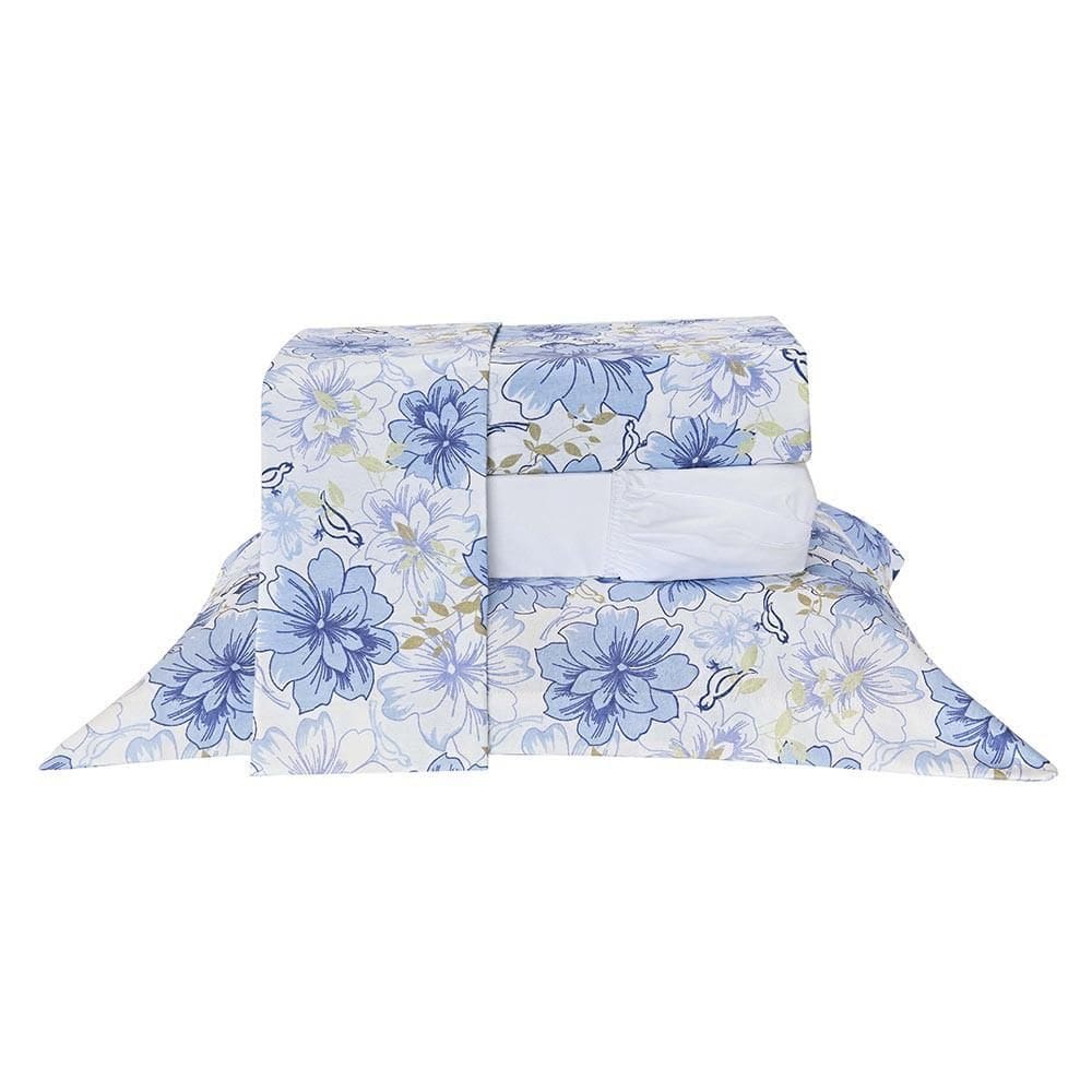 Jogo Cama Classic Queen 4 Peças 100% Algodão 150 Fios Floral