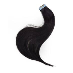 Mega Hair Fita Adesiva Cabelo Humano 50Cm Castanho Escuro