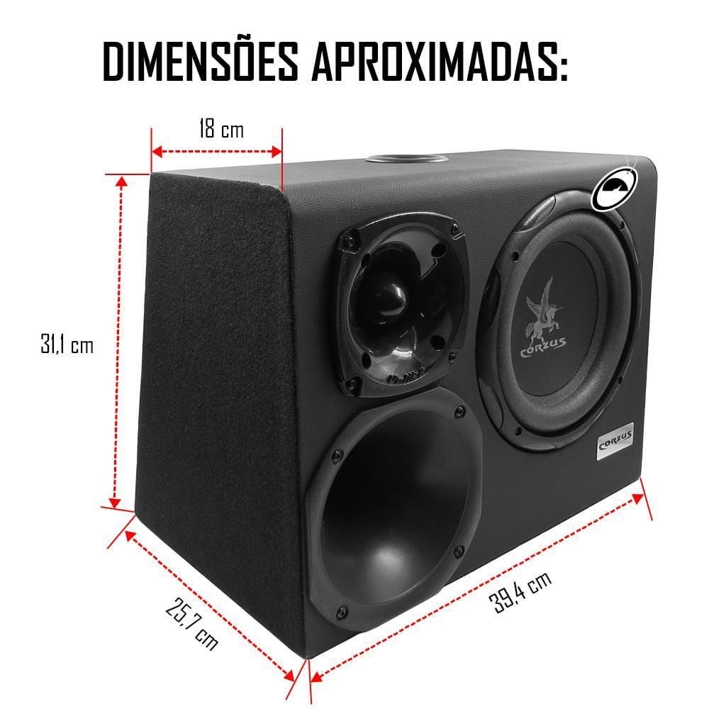Caixa Amplificada Mini Trio Cxmt 300 Corzus 300W Rms
