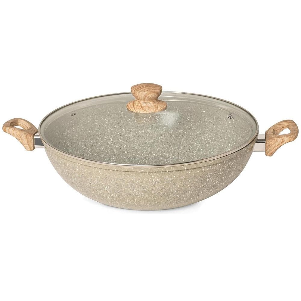 Panela Wok Cerâmic Antiaderente 34Cm 7,0L Cinza Dust Oster