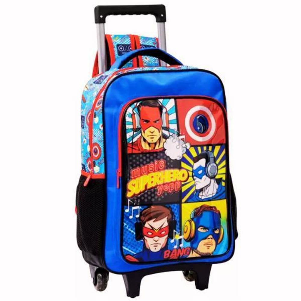 Mochila Mochilete Infantil Heróis Super Hero Rodinhas G