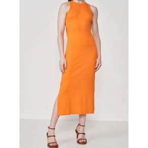 Vestido Midi Slim Marrocan Com Fendas Laterais Colcci