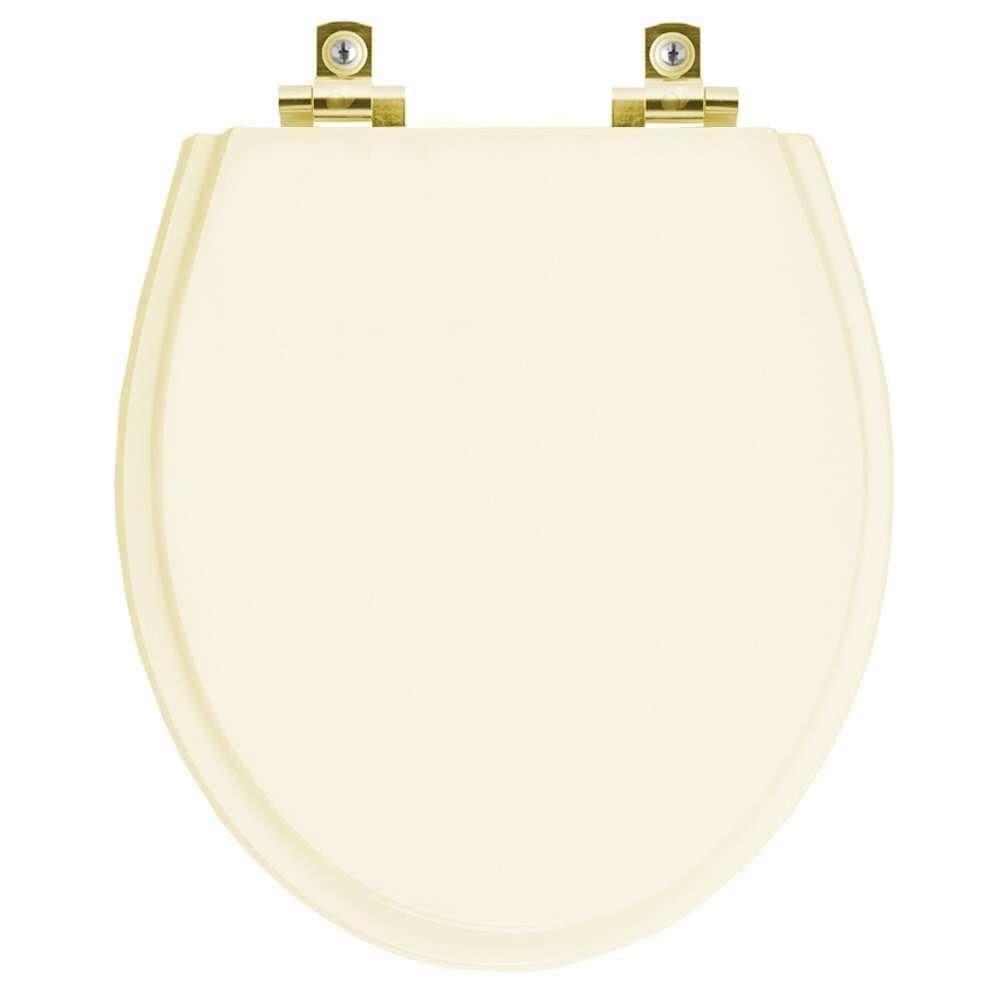 Assento Sanitário Soft Close Windsor Creme para vaso Deca com Ferragem Dourada
