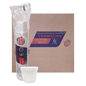 Pote Termico Descartavel De Isopor 480Ml Ultra C/500