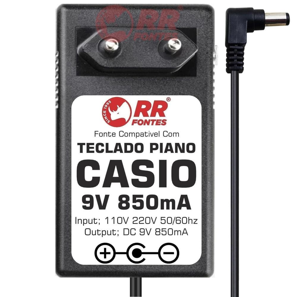 Fonte 9V Para Teclado Piano Casio Ctk-330 Ctk-350Eb Ctk-4000