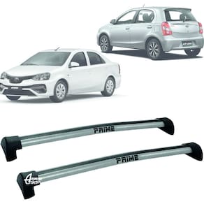 Rack Teto Aluminio Prime Toyota Etios Sedan Hatc Prata PR033