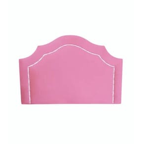 Cabeceira Provençal Veludo Rosa Com Tacha Prata Box Solteiro