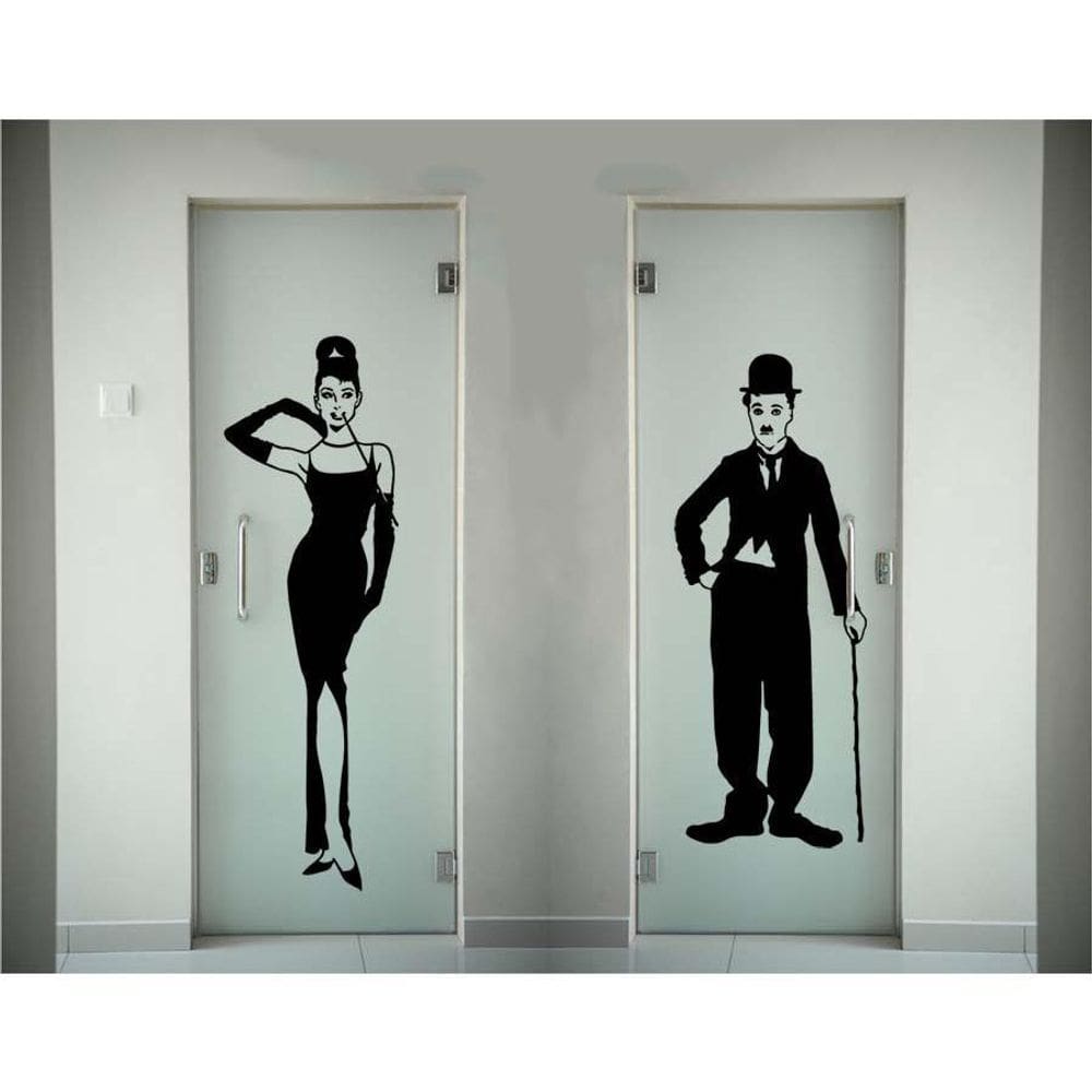 Adesivo De Porta De Banheiro Audrey E Charles