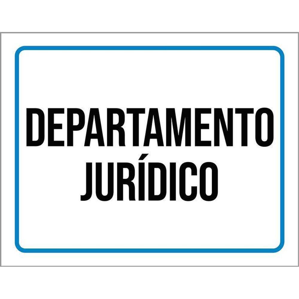 Placa Sinalização Ambiente Departamento Jurídico 18X23