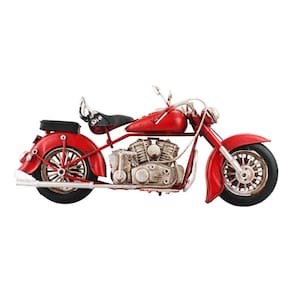 Enfeite Retrô Motociclista Moto Motocicleta Vermelha 28cm